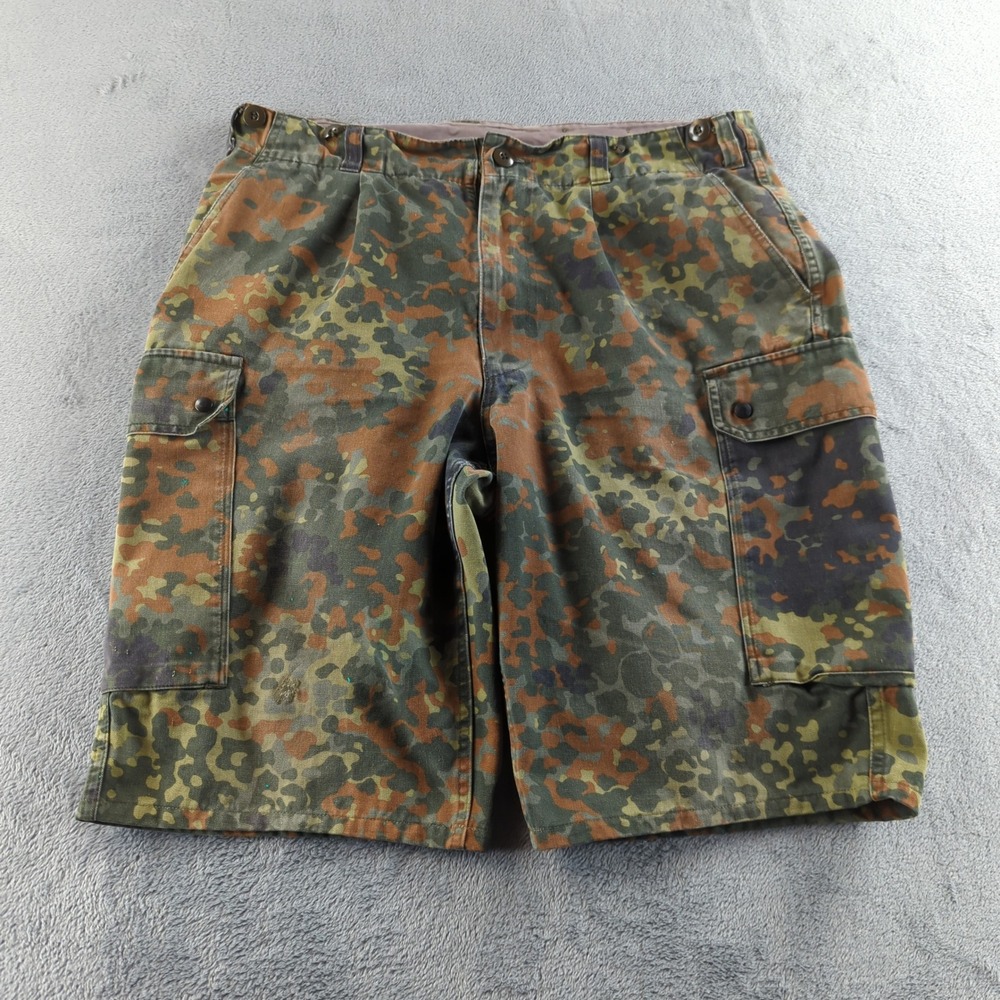 Vintage 90s German Military Shorts Mens 34 Flecktarn Camo Cargo Combat Army